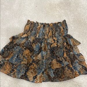 Olivaceous Stylish Multicolor Ruffled Skirt. Size small